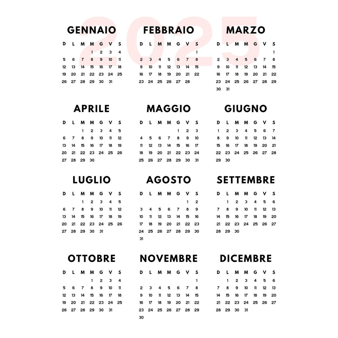 2025 png, calendario italiano, calendario annuale, calendario png, immagine sublimatica, sfondo