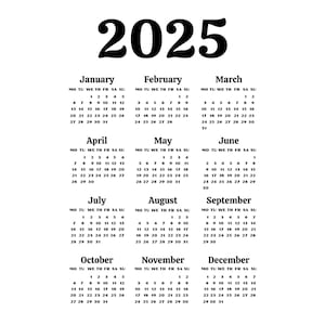 Calendar 2025 Png, Calendar Png, 2025 Calendar, Transparent Background ...