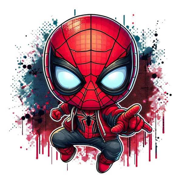 Spiderman png, Little Spiderman, chibi spiderman, transparent image, Avengers clipart, Superhero clipart, t-shirt, sublimation design