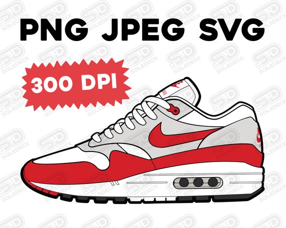 Air Max 1 OG Red Vector Sneaker Art Etsy Israel