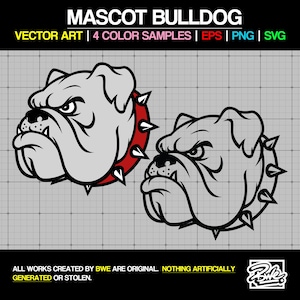 Mascota del equipo Bulldog Arte vectorial SVG PNG EPS Cricut Ready