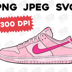 Triple Pink Low Vector Sneaker Art PNG SVG