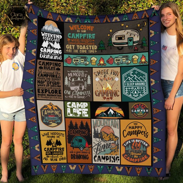 Camping Quilt Etsy