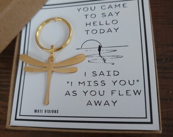 Dragonfly Keychain, grieving gift, grief gift, death in family, remember, heart not ready