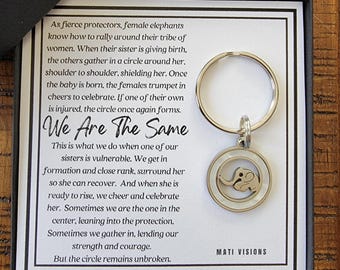 Elephant Keychain, Sisterhood Keepsake With Encouragement Card, Friendship