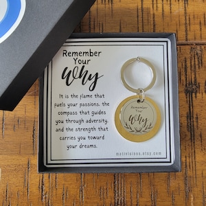 Remember Your Why Keychain: Stainless Steel Brass Charm