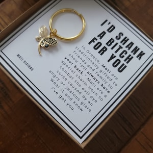 I&#39;d Shank a Bitch For You Keychain, best friend gift, bridesmaid gift, bff, friend gift, gift for woman, birthday present, tribe, Butterfly
