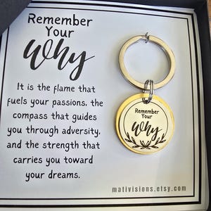 Llavero de regalo motivacional: Recuerda tu propósito. Charm inspirador.