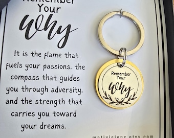 Motivational Gift Keychain: Remember Your Why Inspirational Charm