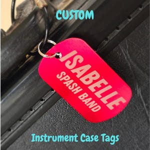 Engraved Case Tag, Personalized Aluminum Instrument Name Tag
