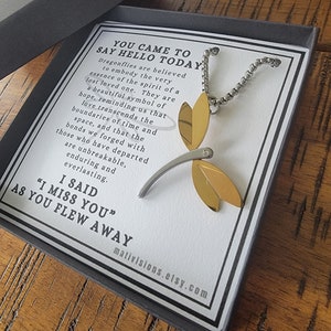 Collana libellula Dolore Regalo, Incoraggiamento, Protezione, Forza, Lutto, Tristezza, Vedova, Vedovo, Mamma, Papà, Nonna, Nonno