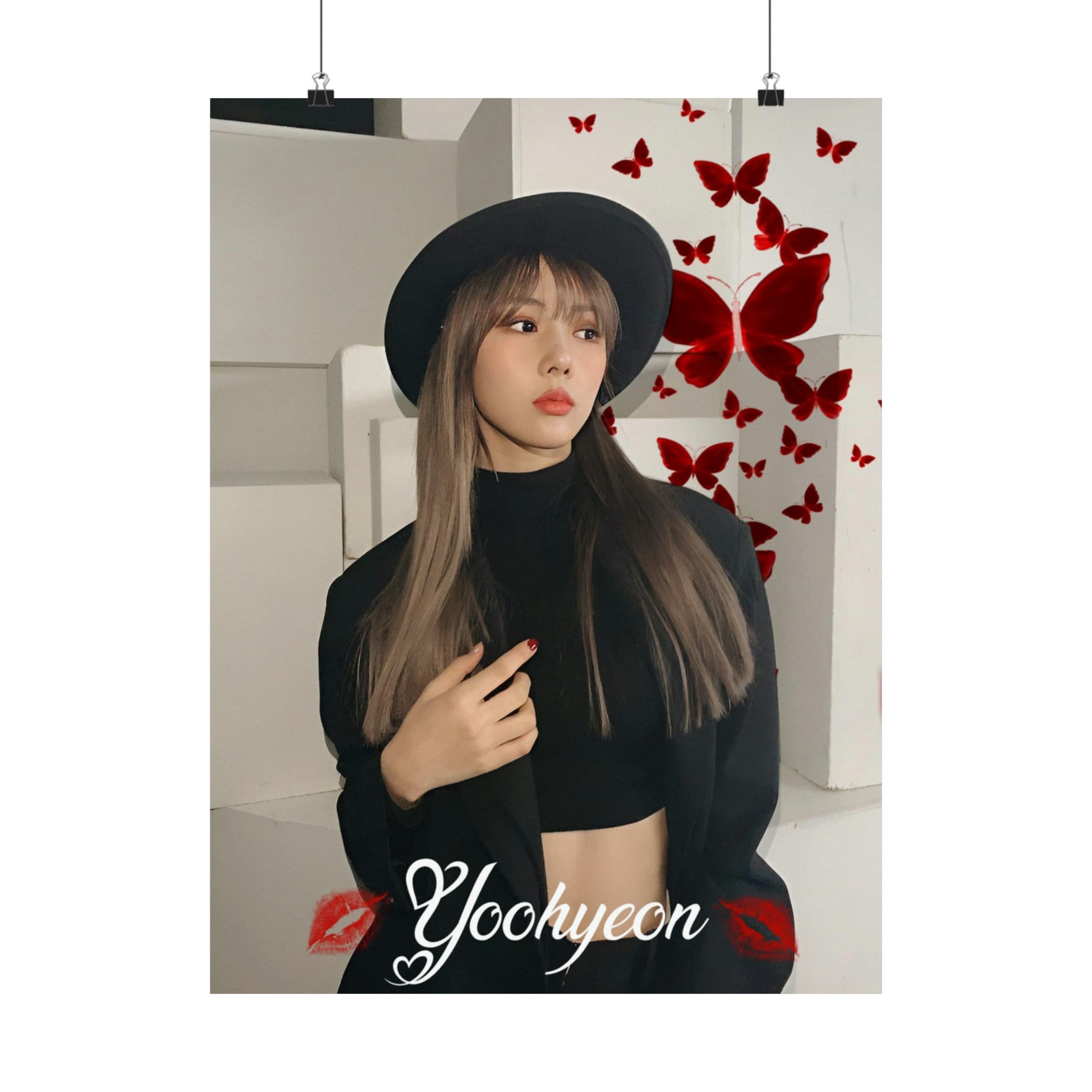 アイドル Dreamcatcher Yoohyeon signed WOOP poster Dreamcatcher Yoohyeon signed WOOP poster