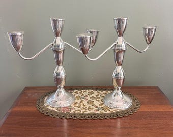 Vintage Sterling Weighted Candle Holders by Duchin Creation - Set