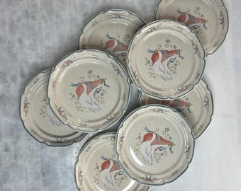 International Marmalade ""Marmalade Gans"" Steingut Japan Acht Dessert Teller."