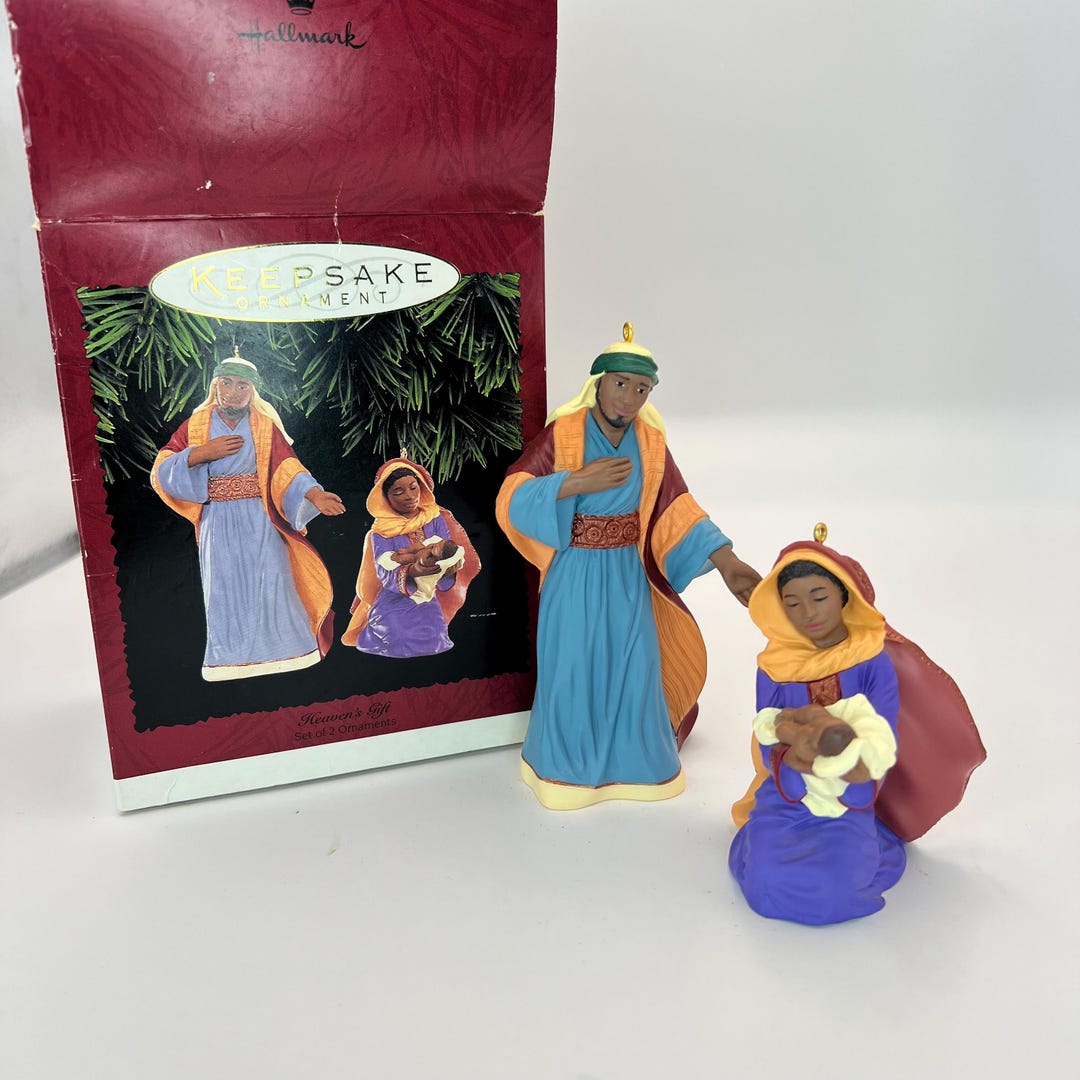 Hallmark Nativity Set Hallmark Keepsake Nativity Ornament Set 1995 Heaven’s Gift Mary Joseph ...