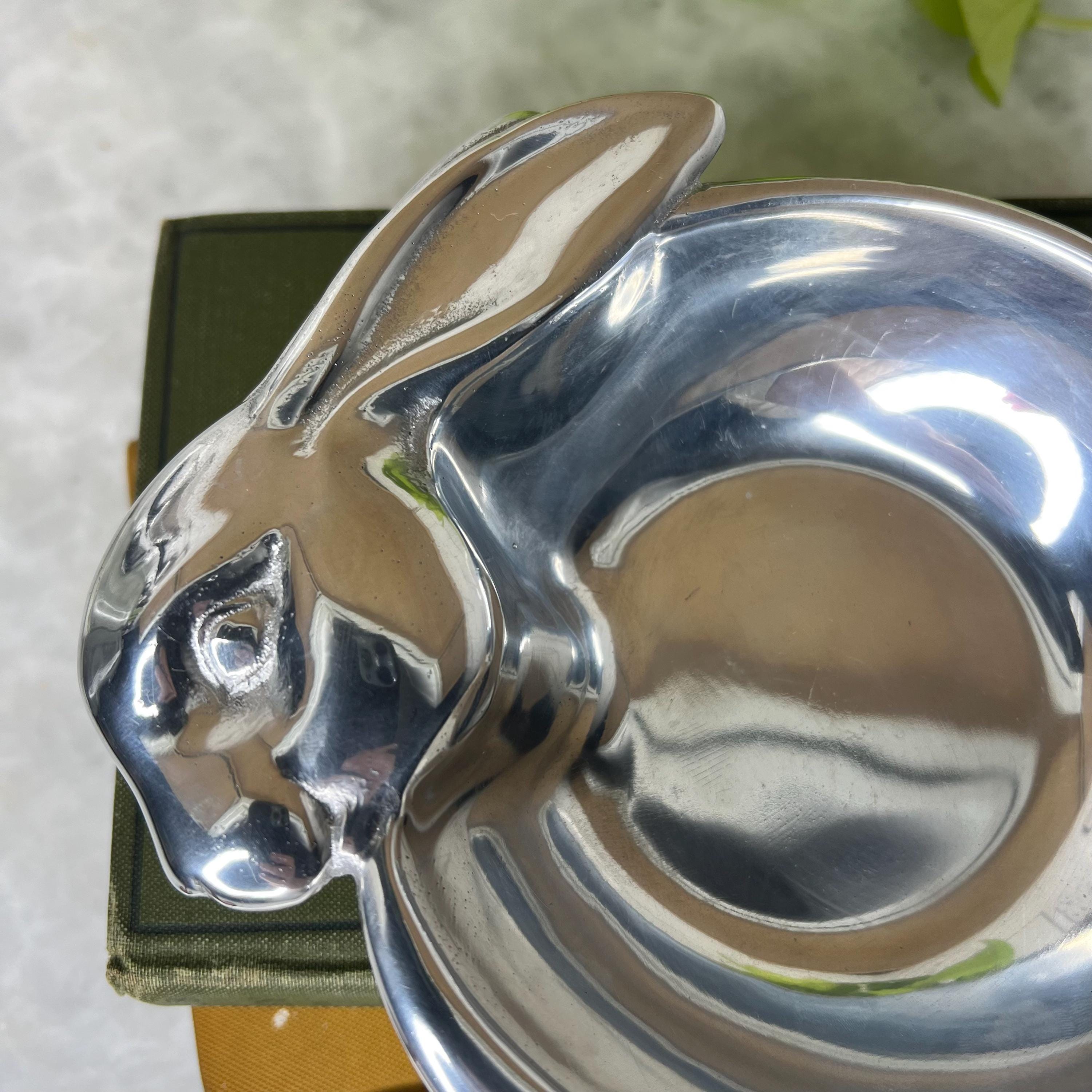 Arthur Court Designs Bunny Bowl Vintage Aluminum Children's Dish Rabbit ...
