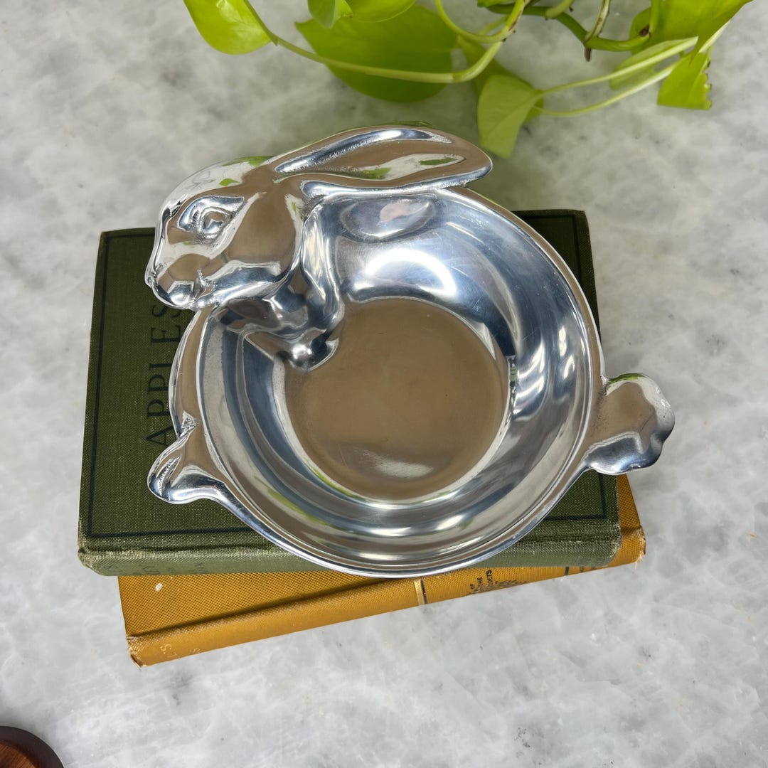 Arthur Court Designs Bunny Bowl Vintage Aluminum Children's Dish Rabbit ...