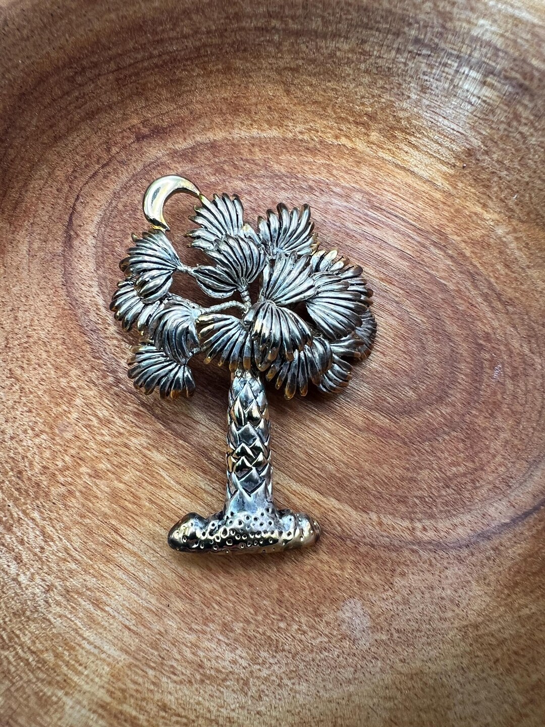 Palm Tree Pin Vintage Best Palm Tree Brooch Gold Silver Tone Signed Tropical Coastal ...