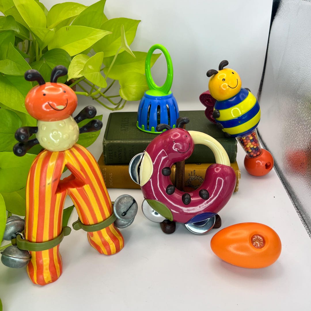 My B Toys Musical Bug Sensory Toy Set Bells Rattles Nursery Play Decor ...
