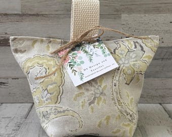 Soft Pastel Paisley Print Fabric Door Stop