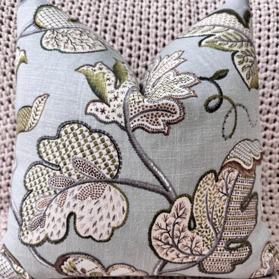 Mineral Blue Floral Pillow Cover