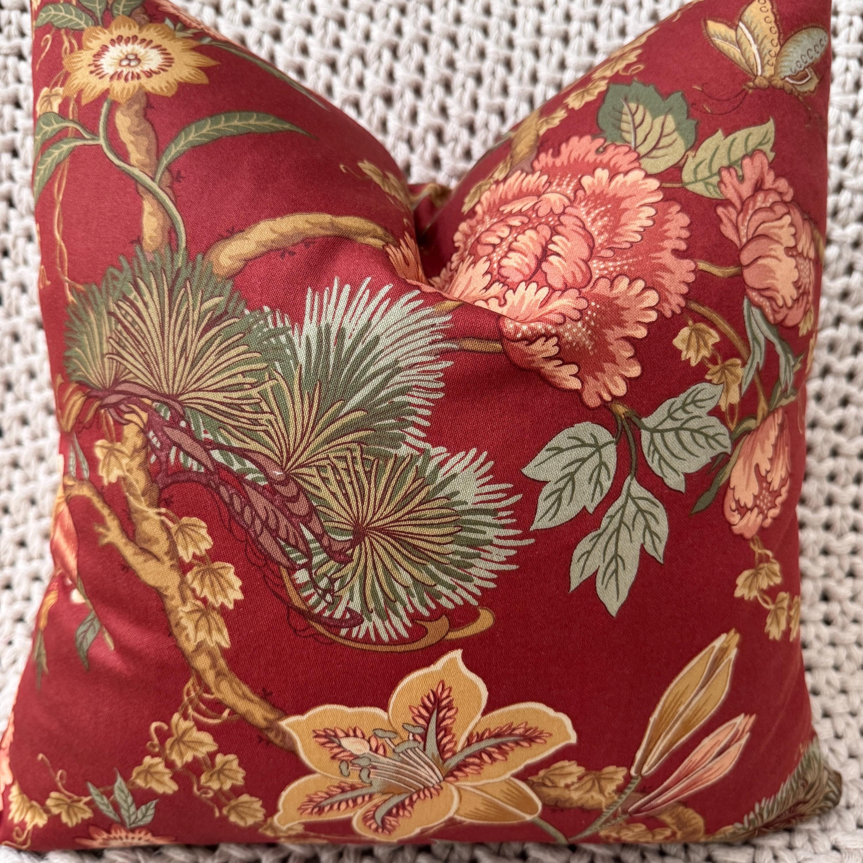 Traditional Red and Mineral Floral Pattern - Etsy