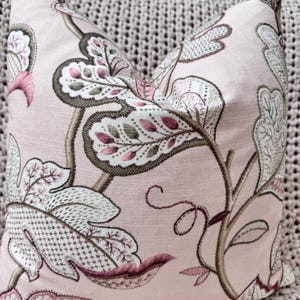 Soft Pink Floral Pillow Cover