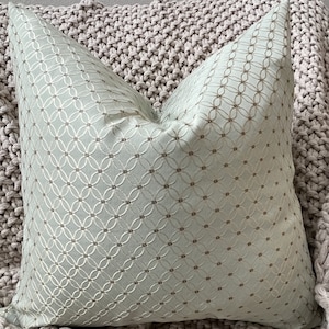 Light Green and Taupe Pillow Cover