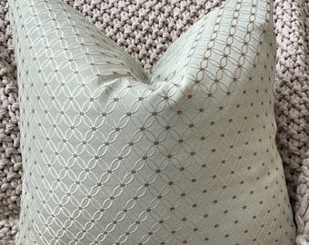 Light Green and Taupe Pillow Cover