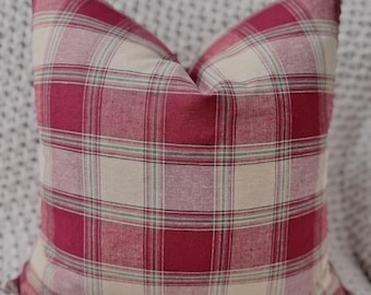 Classic Red Plaid Pillow Cover