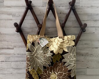 Large Scale Floral Tote Bag