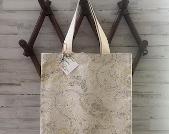 Soft Pastel Paisley Print Tote Bag