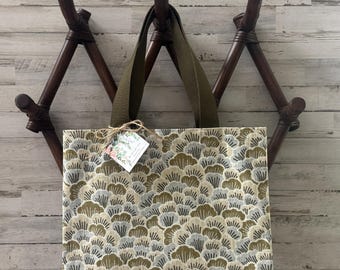 Silver Sage Abstract Blooming Floral Tote Bag