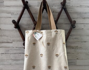 Embroidered Floral Tote Bag