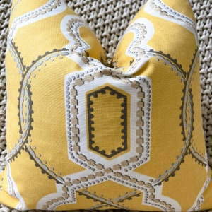 Sunny Yellow Geometric Pillow Cover