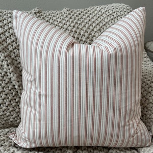 Red and White Striped Pillow Cover