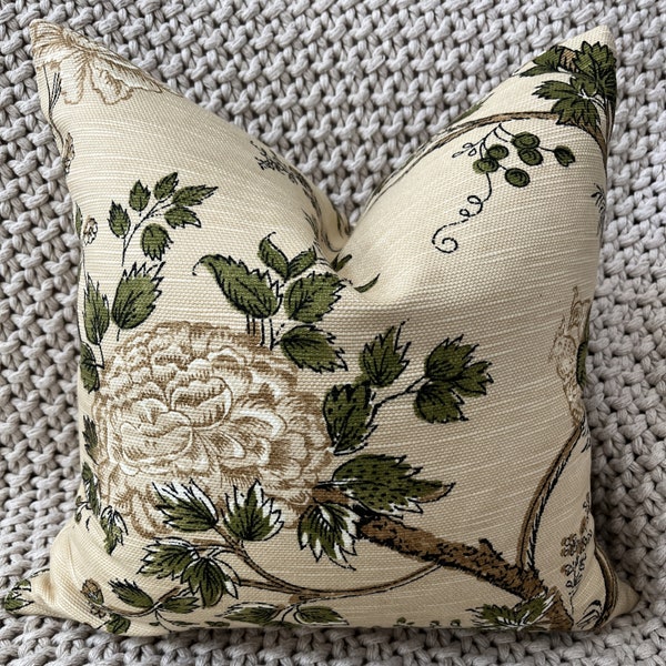 Gorgeous Thibaut Floral and Bird Pillow Cover