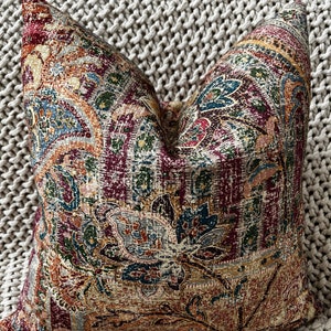 Jewel Toned Tapestry Paisley Pillow Cover