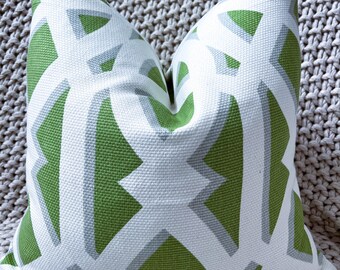 Vibrant Green Geometric Pillow Cover