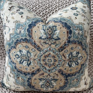 Blue & Camel 20x20 Pillow Cover