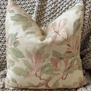 Pink and Green Trailing Floral Pillow Cover