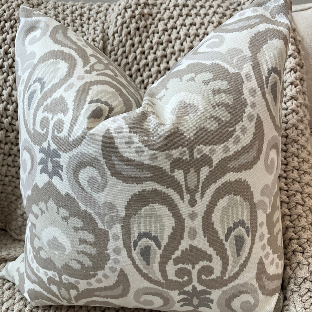 Golding Grand Ikat Brown and Gray Pillow Cover Etsy