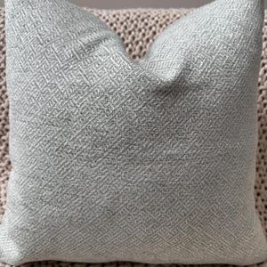 Sage Green Greek Key Patterned Pillow Cover