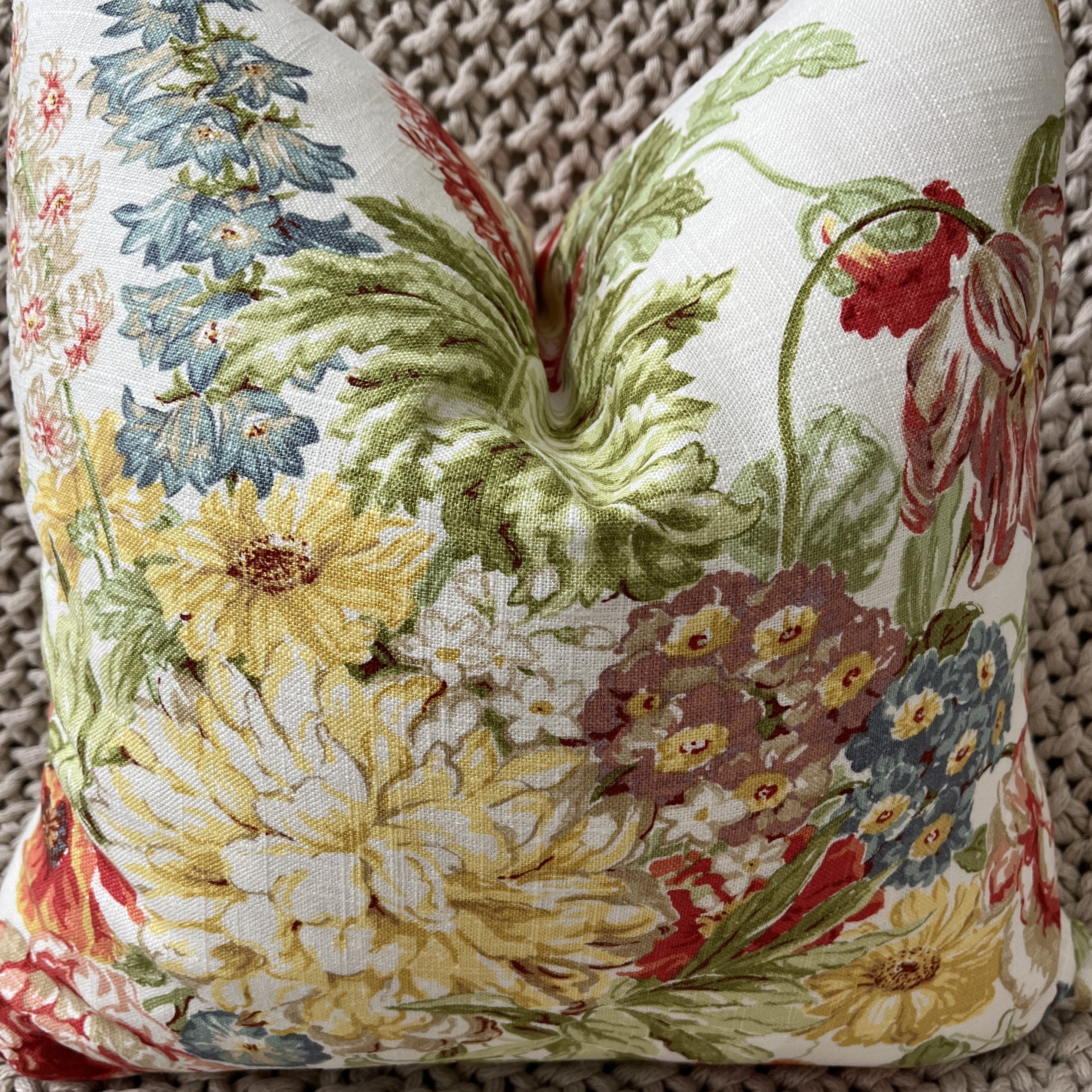 Multi Colored Floral Bouquet Pillow Cover