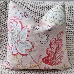 Blush Pink Floral Pillow Cover