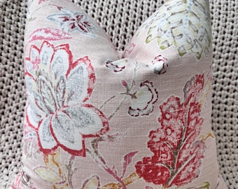 Blush Pink Floral Pillow Cover