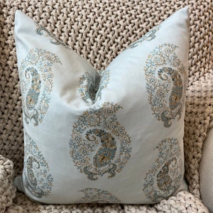 Porcelain Blue Paisley Pillow Cover
