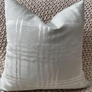 Mineral Green Plaid Pillow Cover