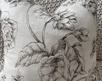 Neutral Floral Pillow Cover