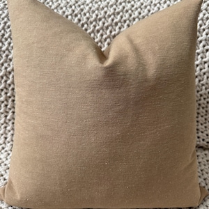 Caramel Brown Canvas Pillow Cover